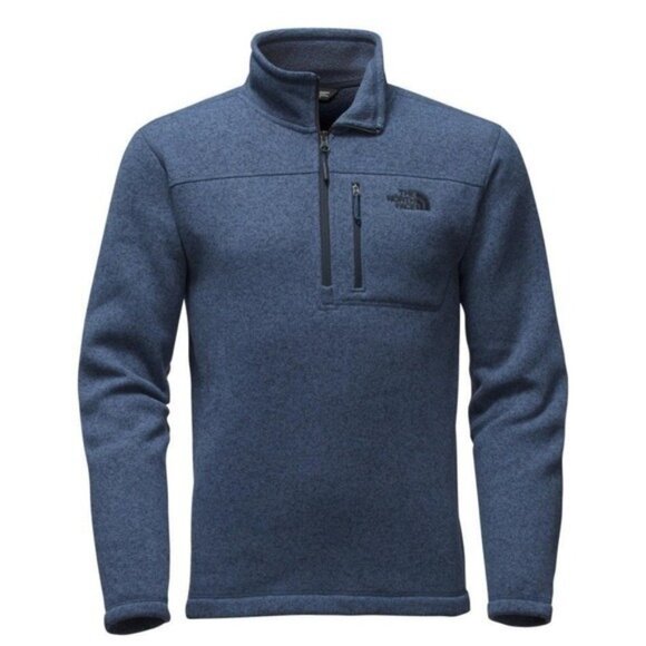The North Face Men's  gordon lyons Heather Blue Quarter-Zip Jacket pullover XL - Picture 1 of 7